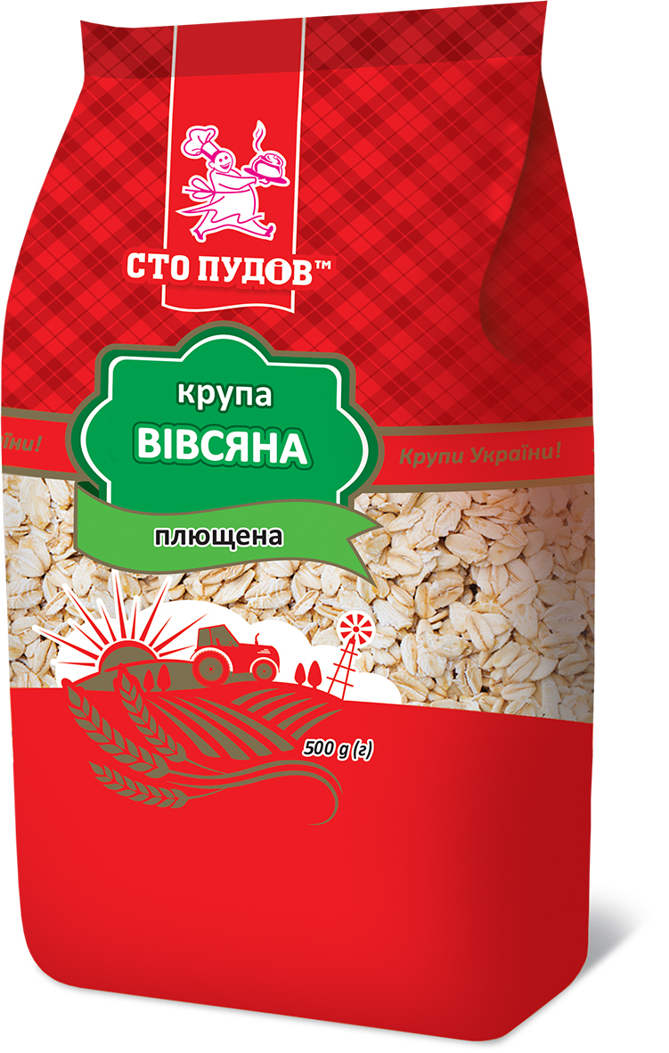 Вівсяна крупа плющена Сто ПУДІВ 500г